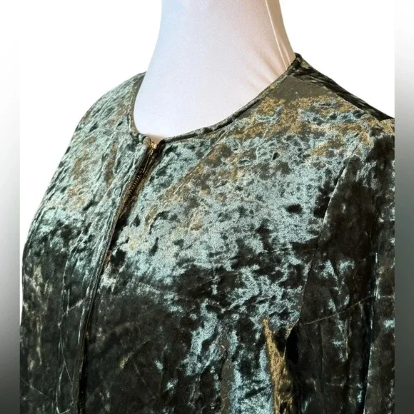 Sanctuary Crushed Velvet Evergreen Bomber Jacket - Picture 3 of 6
